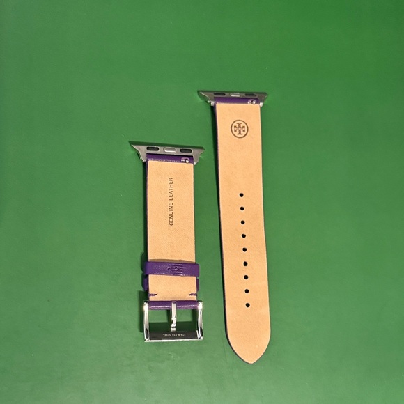 Tory Burch McGraw Purple Leather Apple Watch Band 38mm/40mm - Picture 2 of 2
